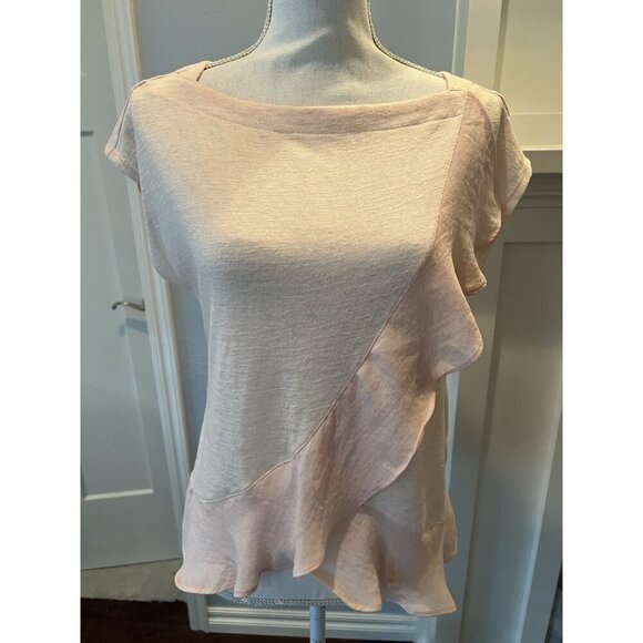 Banana Republic Modal Blend Sleeveless Blouse With Ruffle Soft Feminine SZ Small - Picture 1 of 9